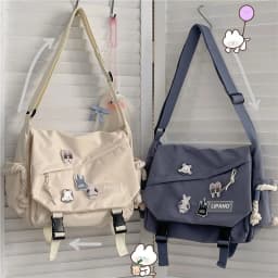Women's Nylon Handheld One Shoulder Versatile Large Capacity Crossbody Bag Retro Work Travel Postman Bag
