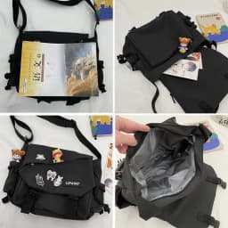 Women's Nylon Handheld One Shoulder Versatile Large Capacity Crossbody Bag Retro Work Travel Postman Bag