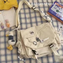 Women's Nylon Handheld One Shoulder Versatile Large Capacity Crossbody Bag Retro Work Travel Postman Bag
