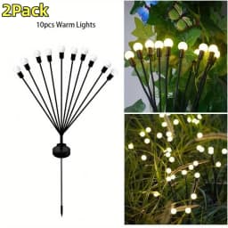 1/2/4 PCS Solar Garden Firefly Lights Outdoor Waterproof Starburst Swing Decorative Lamps for Path Yard Patio Pathway Landscape