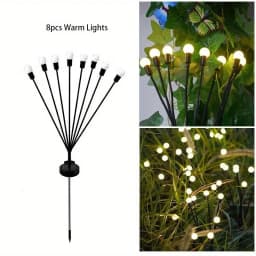 1/2/4 PCS Solar Garden Firefly Lights Outdoor Waterproof Starburst Swing Decorative Lamps for Path Yard Patio Pathway Landscape