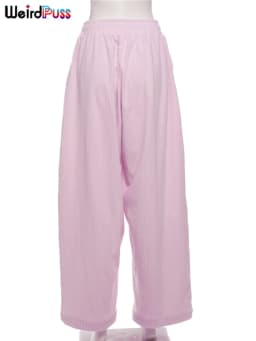 Weird Puss Y2K Casual Wide-Leg Pants Women Autumn Loose Simple Basic Pocket High Waist Trousers Corduroy Streetwear Long Bottoms