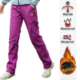 Thick Warm Fleece Hiking Pants Women Winter Waterproof Windproof Outdoor Soft Shell Rain Trousers Trekking Camping Ski Pants