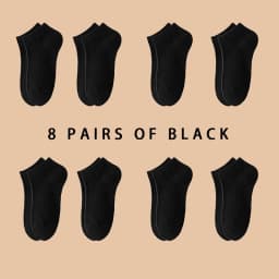 8 Pairs Women/Men Boat Socks Invisible Low Cut Silicone Non-slip Summer No-show Ankle Socks Solid Color Casual Breathable