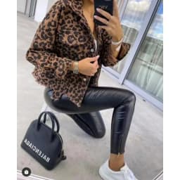 Fashionable and Trendy 2023 Spring Leopard Denim Coat for Women New European and American Style