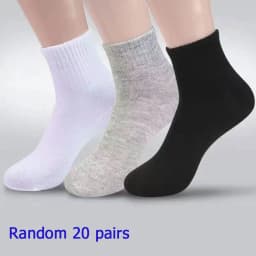 8 Pairs of MEN'S AND WOMEN'S Black Cotton Business Mid Length Soft and Warm Autumn/winter Solid Color Casual Socks
