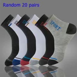 8 Pairs of MEN'S AND WOMEN'S Black Cotton Business Mid Length Soft and Warm Autumn/winter Solid Color Casual Socks