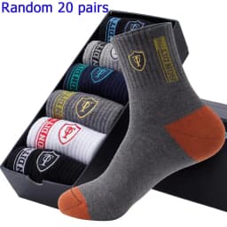 8 Pairs of MEN'S AND WOMEN'S Black Cotton Business Mid Length Soft and Warm Autumn/winter Solid Color Casual Socks