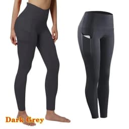 High Waist Elastic Workout Women Yoga Leggings Tummy Control Ruched Booty With Pocket Pants Seamless Gym Compression Tights