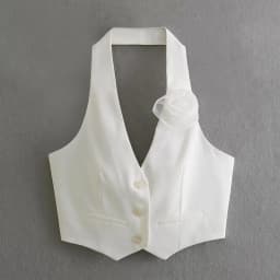 New 2023 Women Sweet Floral Appliques Sleeveless Halter Camis Tank Lady Back Buttons Slim Summer Crop Tops LS5802