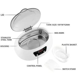 600ml Ultrasonic Cleaner Bath Timer for Jewelry Parts Glasses Manicure Stones Cutters Dental Razor Brush Ultrasound Sonic Boxc