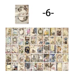 100Pcs Vintage Message Material Memo Pad with Creative Flower Character Decorative Paper, 8 Styles