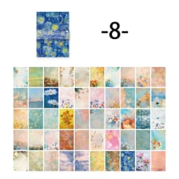 100Pcs Vintage Message Material Memo Pad with Creative Flower Character Decorative Paper, 8 Styles
