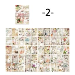 100Pcs Vintage Message Material Memo Pad with Creative Flower Character Decorative Paper, 8 Styles