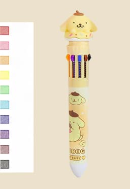 Sanrio Press Ten Color Ballpoint Pen Cartoon Kawaii Kuromi Multi-color Students Gel Pen Melody Sanrio Stationery Write Cute Pens