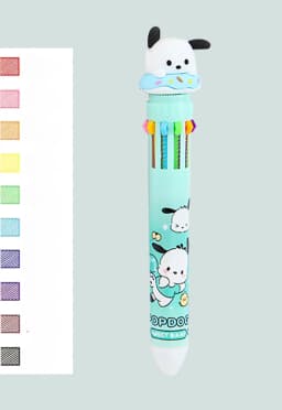 Sanrio Press Ten Color Ballpoint Pen Cartoon Kawaii Kuromi Multi-color Students Gel Pen Melody Sanrio Stationery Write Cute Pens