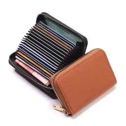 Business Card Holder Wallet Women/men Gray Bank/ID/Credit Card Holder 20 Bits Card Wallet PU Leather Protects Case Coin Purse