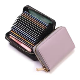 Business Card Holder Wallet Women/men Gray Bank/ID/Credit Card Holder 20 Bits Card Wallet PU Leather Protects Case Coin Purse