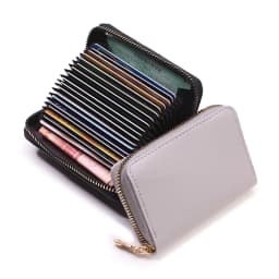 Business Card Holder Wallet Women/men Gray Bank/ID/Credit Card Holder 20 Bits Card Wallet PU Leather Protects Case Coin Purse