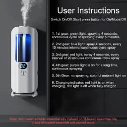Rechargeable Aromatic Diffuser 5 Modes Essential Oil Diffuser Machine Homemade Perfume Diffuser for Home Car Room Fragrance