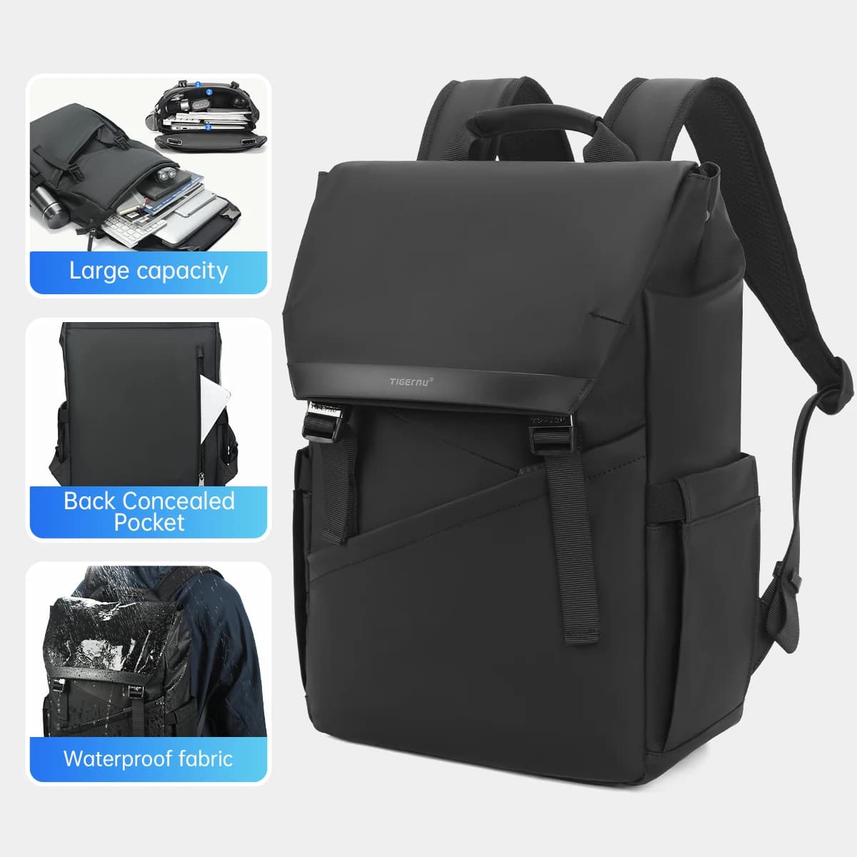 Tigernu Fashion Backpack Men Korean Style Laptop Backpack Waterproof Backpack Bags Male Business Backpacks Travel Bags Knapsack