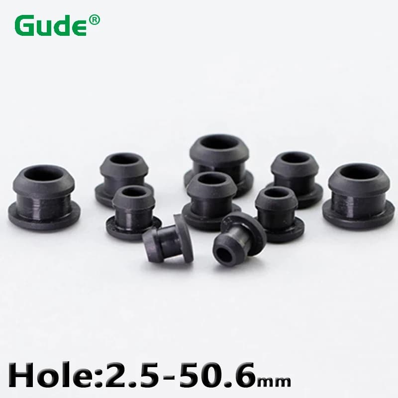 1/2/5/10/20Pcs Black Silicone Rubber Snap-on Hole Plug 2.5mm-50.6mm Blanking End Caps Seal Stopper