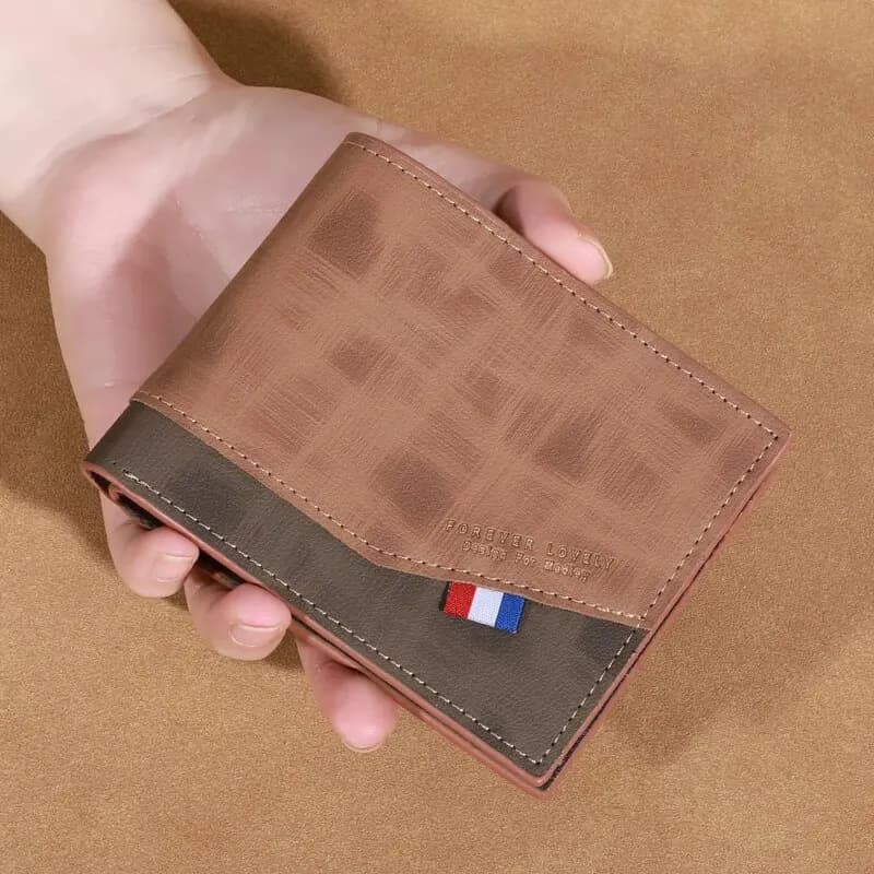 Men's High-capacity Leather Wallet, Small Multi Slot Photo Wallet for Coins, Vintage Wallet
