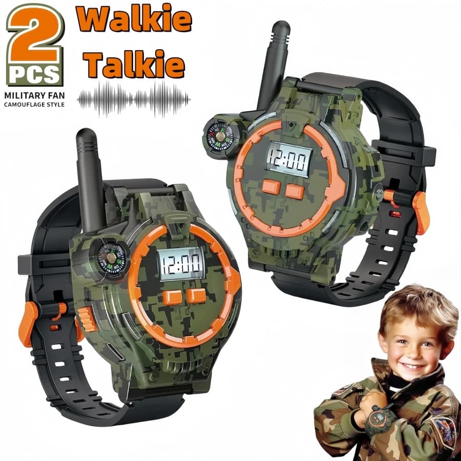 2PCS Rechargeable Walkie Talkies for Kids,Two-Way Radio Walky Talky with Flashlight and Compass,200 Meter Transmission Range,Out