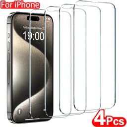 4Pcs Tempered Glass For iPhone 15 14 13 12 11 Pro Max Screen Protector For iPhone 6 7 8 Plus X XS Max XR Protective Glass Film