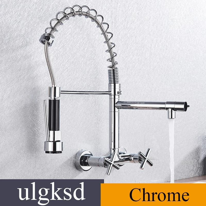 Kitchen Sink Faucet Embedded Concealed Mixer Faucets Hot&Cold Kitchen Sink Mixer Taps Two Mode Tap Dual Handles Pull Down Cranes