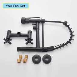 Kitchen Sink Faucet Embedded Concealed Mixer Faucets Hot&Cold Kitchen Sink Mixer Taps Two Mode Tap Dual Handles Pull Down Cranes