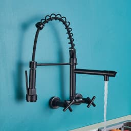 Kitchen Sink Faucet Embedded Concealed Mixer Faucets Hot&Cold Kitchen Sink Mixer Taps Two Mode Tap Dual Handles Pull Down Cranes