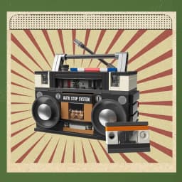 DIY Retro Electrical Appliances Furniture TV Computer Tape Walkman Play Game Consoles Radio Building Blocks Model Brick Set Toys