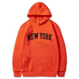 Men Women New York U.S.A City Hoodies Fashion Letter Printed Graphic Sweatshirts Loose Casual Harajuku Hooded Pullover Sportwear