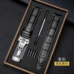Genuine Leather Strap With Box Watch Band Butterfly Clasp Bracelet 14/16mm 18mm 20mm 21mm 22mm 24mm Wrist Band Watch Accessories
