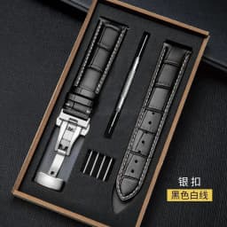 Genuine Leather Strap With Box Watch Band Butterfly Clasp Bracelet 14/16mm 18mm 20mm 21mm 22mm 24mm Wrist Band Watch Accessories