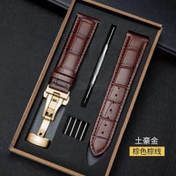 Genuine Leather Strap With Box Watch Band Butterfly Clasp Bracelet 14/16mm 18mm 20mm 21mm 22mm 24mm Wrist Band Watch Accessories