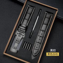 Genuine Leather Strap With Box Watch Band Butterfly Clasp Bracelet 14/16mm 18mm 20mm 21mm 22mm 24mm Wrist Band Watch Accessories