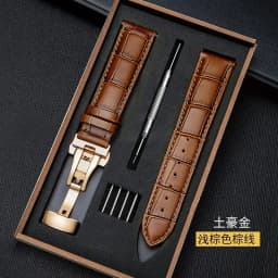 Genuine Leather Strap With Box Watch Band Butterfly Clasp Bracelet 14/16mm 18mm 20mm 21mm 22mm 24mm Wrist Band Watch Accessories