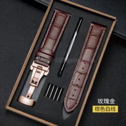 Genuine Leather Strap With Box Watch Band Butterfly Clasp Bracelet 14/16mm 18mm 20mm 21mm 22mm 24mm Wrist Band Watch Accessories