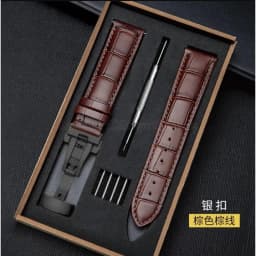 Genuine Leather Strap With Box Watch Band Butterfly Clasp Bracelet 14/16mm 18mm 20mm 21mm 22mm 24mm Wrist Band Watch Accessories