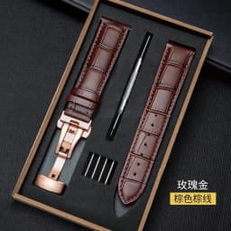 Genuine Leather Strap With Box Watch Band Butterfly Clasp Bracelet 14/16mm 18mm 20mm 21mm 22mm 24mm Wrist Band Watch Accessories
