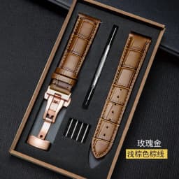 Genuine Leather Strap With Box Watch Band Butterfly Clasp Bracelet 14/16mm 18mm 20mm 21mm 22mm 24mm Wrist Band Watch Accessories