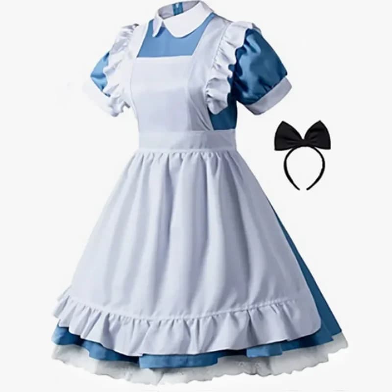 European Code Light Tone Girl Cos Costume Alice Lolita Maid Costume Cos Role Play Lolita