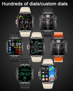 2025 New For Men Military Smart Watch Men IP68 5ATM Outdoor Sports Fitness Tracker Health Monitor 1.96" BT Call Smartwatch