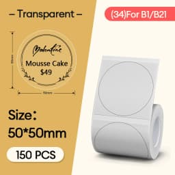 NiiMBOT B21 Round Sticker Labels Thermal Sticker Self-adhesive Waterproof  Label Paper For B1 B21 Niimbot Mini Portable Thermal