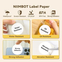 NiiMBOT B21 Round Sticker Labels Thermal Sticker Self-adhesive Waterproof  Label Paper For B1 B21 Niimbot Mini Portable Thermal