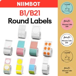 NiiMBOT B21 Round Sticker Labels Thermal Sticker Self-adhesive Waterproof  Label Paper For B1 B21 Niimbot Mini Portable Thermal