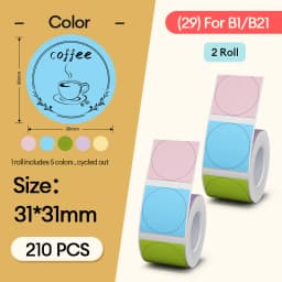 NiiMBOT B21 Round Sticker Labels Thermal Sticker Self-adhesive Waterproof  Label Paper For B1 B21 Niimbot Mini Portable Thermal