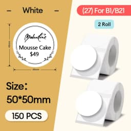 NiiMBOT B21 Round Sticker Labels Thermal Sticker Self-adhesive Waterproof  Label Paper For B1 B21 Niimbot Mini Portable Thermal